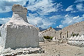 Ladakh - A large group of chortens close to Shey palace 